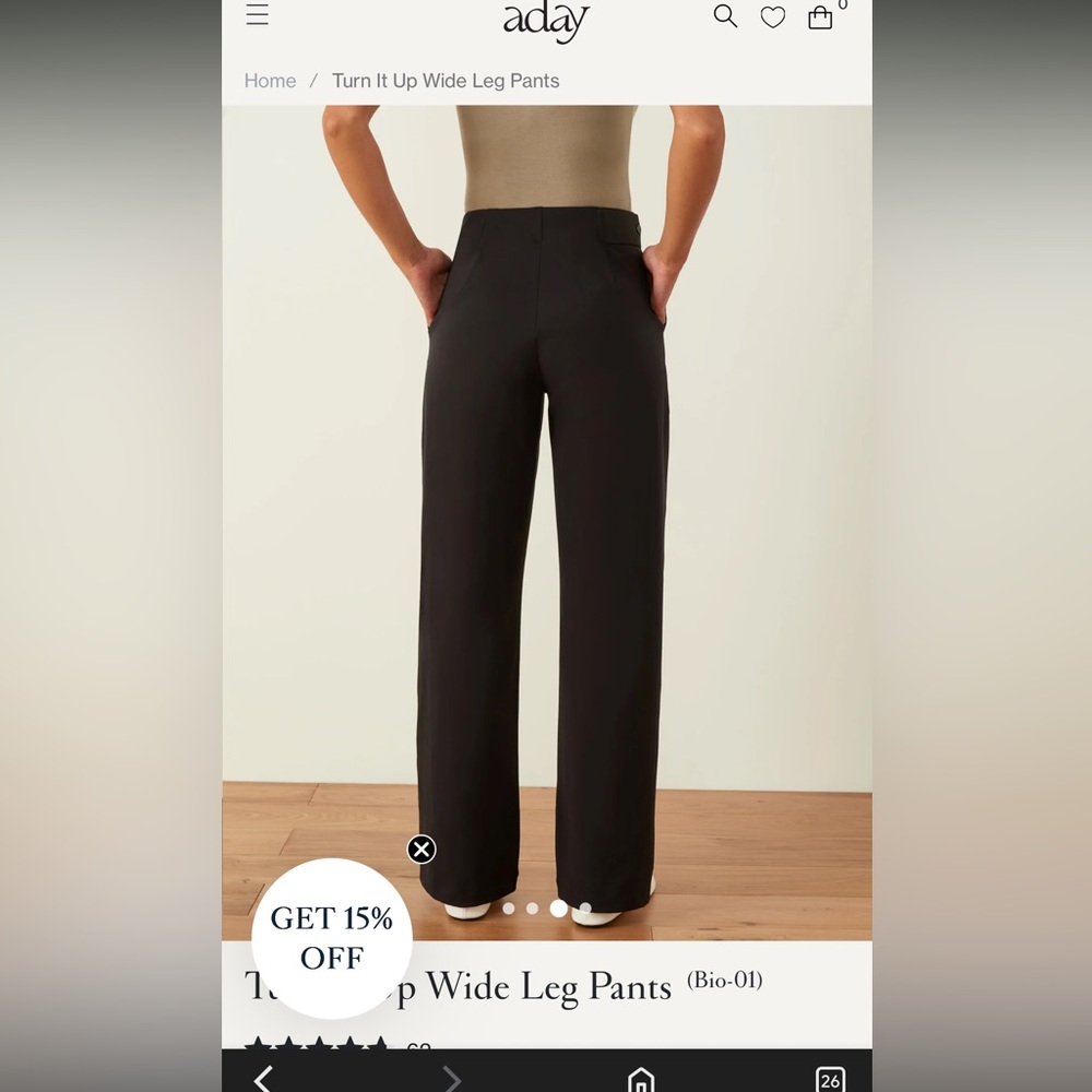 ADAY Elegant Black Wide Leg Trousers